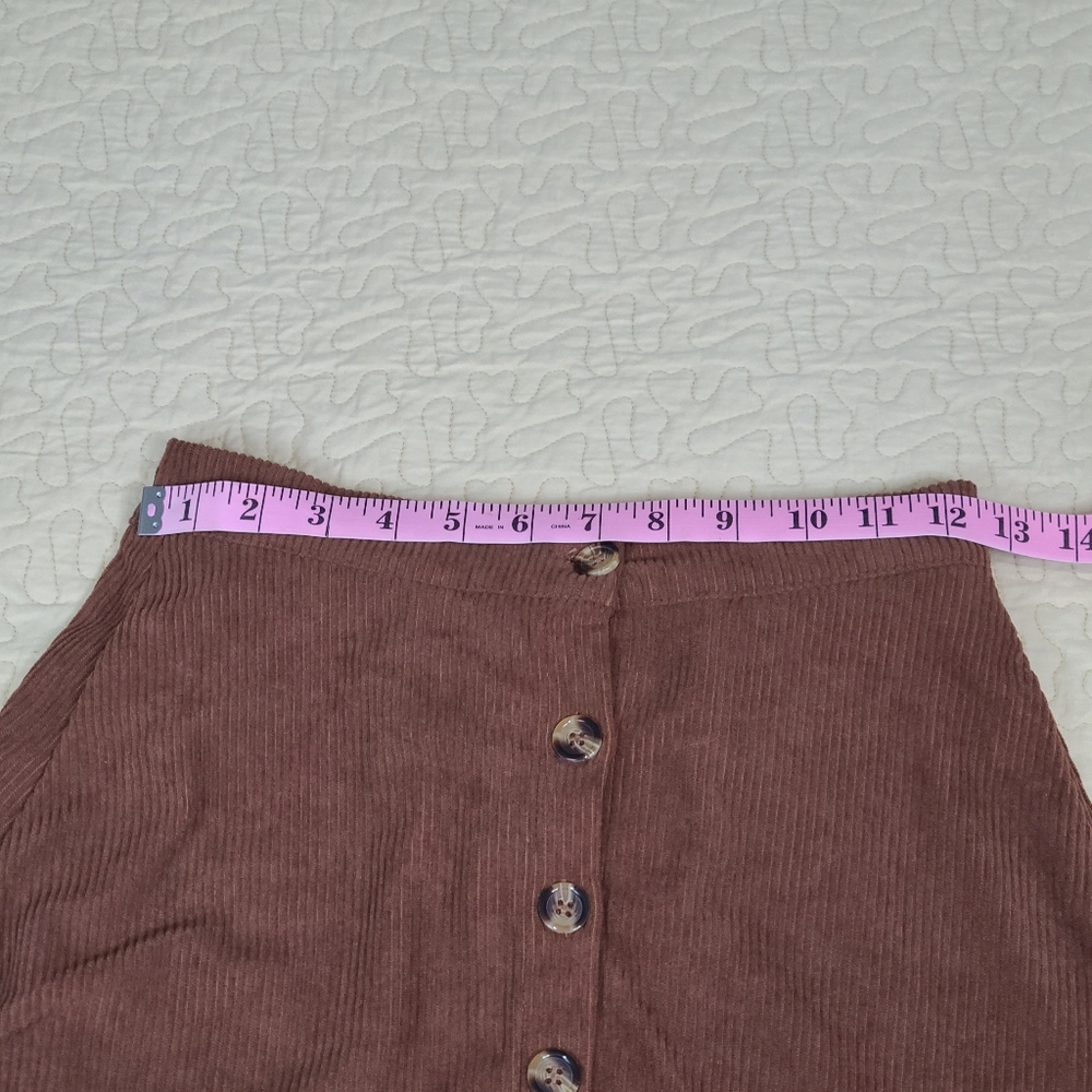 Ternez Corduroy 6 button hi rise flare skater skirt size S - Picture 7 of 8